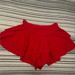 Red Layered Skirt